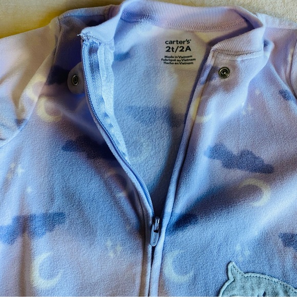 NWOT Carters Toddler Girl Footie One Piece Full Zip-Up Pajama Sleepwear - 2T - Picture 4 of 9